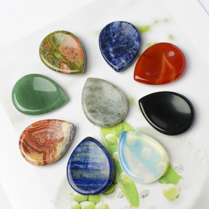 Buddha Stones Teardrop Shape Worry Stone Protection Crystal Decor 34*26*7.8cm - image 0