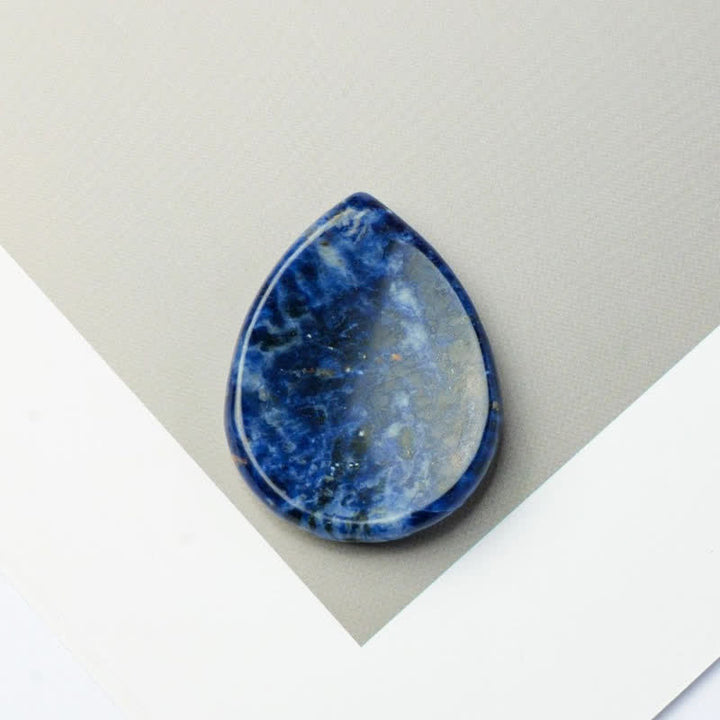Buddha Stones Teardrop Shape Worry Stone Protection Crystal Decor 34*26*7.8cm - Natural Sodalite(Color May Vary) - 34*26*7.8mm - image 11
