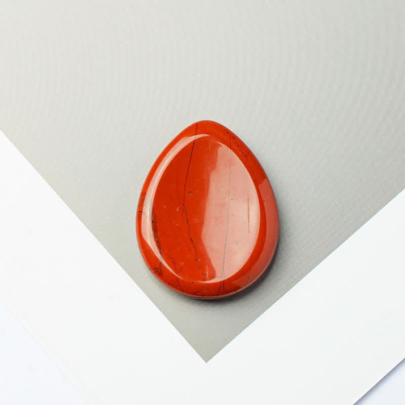 Buddha Stones Teardrop Shape Worry Stone Protection Crystal Decor 34*26*7.8cm - Natural Red Jasper(Color May Vary) - 34*26*7.8mm - image 18