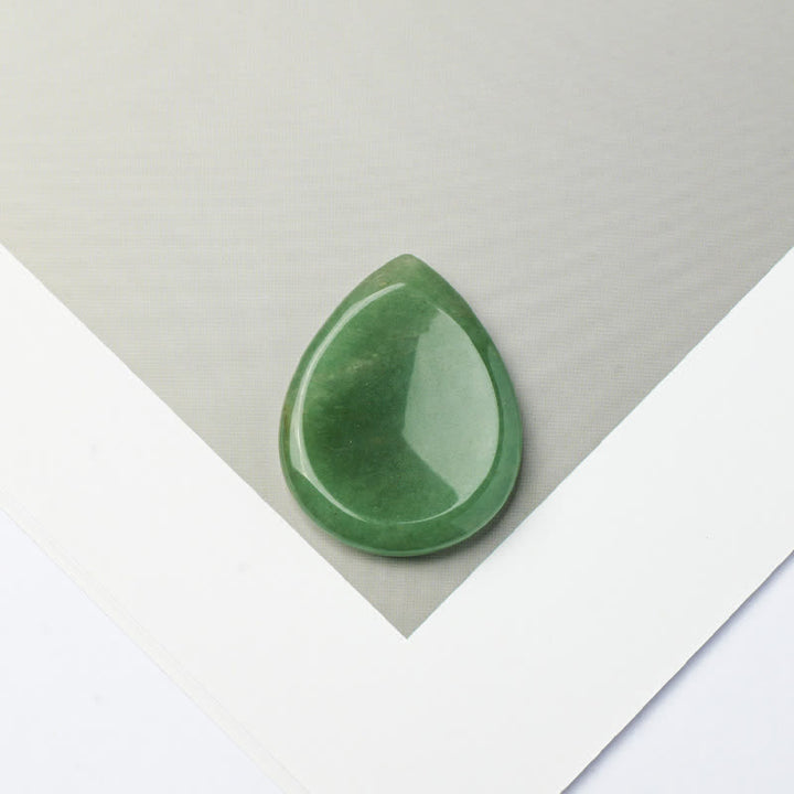 Buddha Stones Teardrop Shape Worry Stone Protection Crystal Decor 34*26*7.8cm - Natural Green Aventurine(Color May Vary) - 34*26*7.8mm - image 24