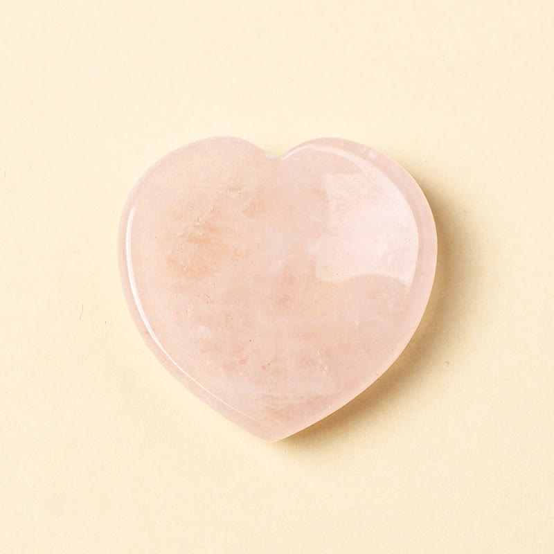 Buddha Stones Heart Worry Stone Opal Rose Quartz Motivation Crystal Decor 4*4*0.7cm - Natural Rose Quartz(Color May Vary) - 4*4*0.7cm - image 3