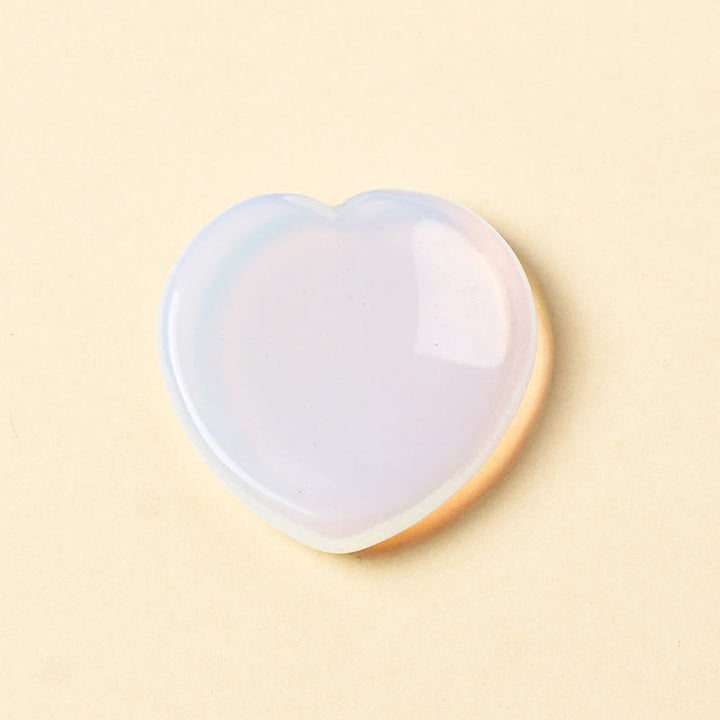 Buddha Stones Heart Worry Stone Opal Rose Quartz Motivation Crystal Decor 4*4*0.7cm - Natural Opal(Color May Vary) - 4*4*0.7cm - image 1