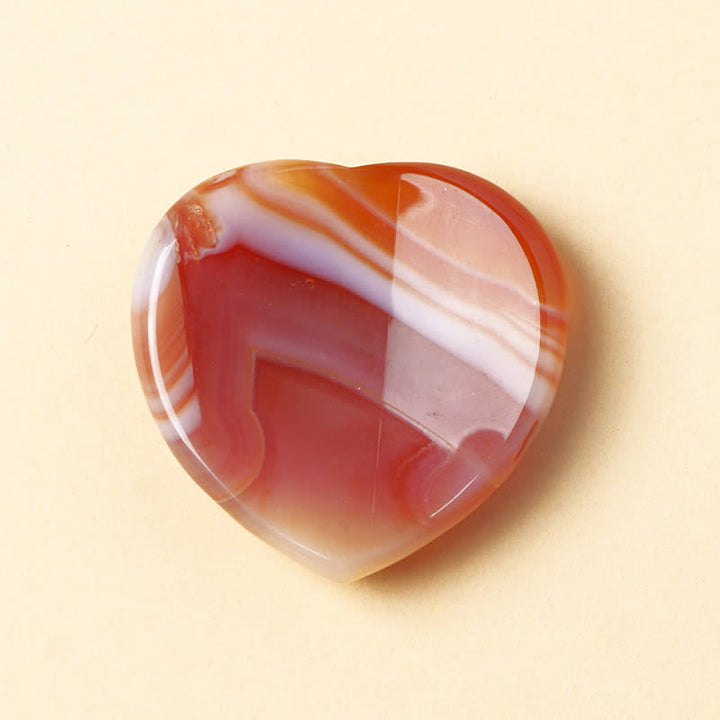 Buddha Stones Heart Worry Stone Opal Rose Quartz Motivation Crystal Decor 4*4*0.7cm - Natural Red Agate(Color May Vary) - 4*4*0.7cm - image 9
