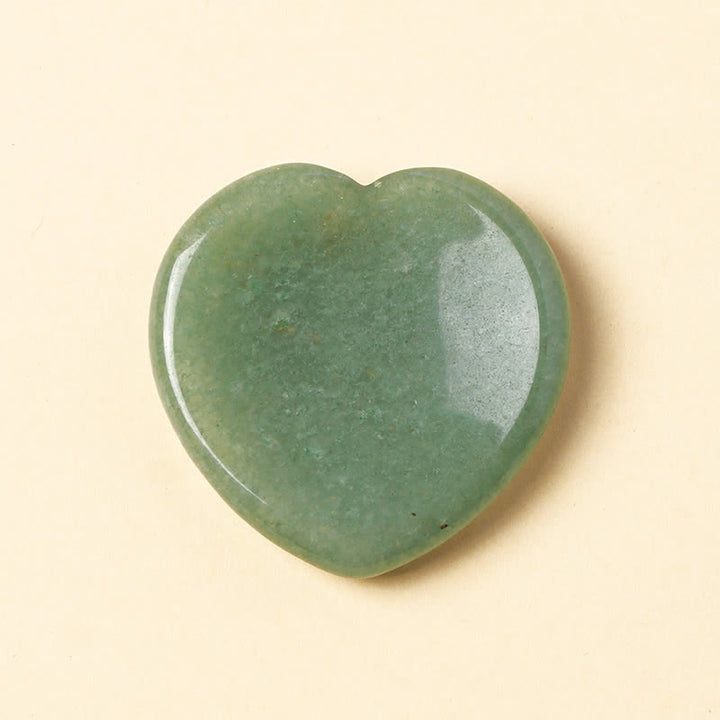 Buddha Stones Heart Worry Stone Opal Rose Quartz Motivation Crystal Decor 4*4*0.7cm - Natural Green Aventurine(Color May Vary) - 4*4*0.7cm - image 12
