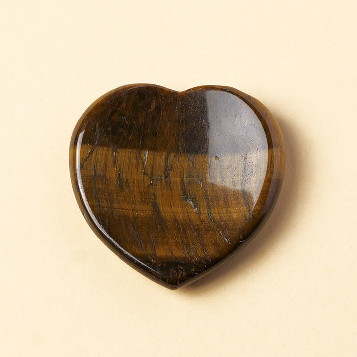 Buddha Stones Heart Worry Stone Opal Rose Quartz Motivation Crystal Decor 4*4*0.7cm - Natural Tiger's Eye(Color May Vary) - 4*4*0.7cm - image 18