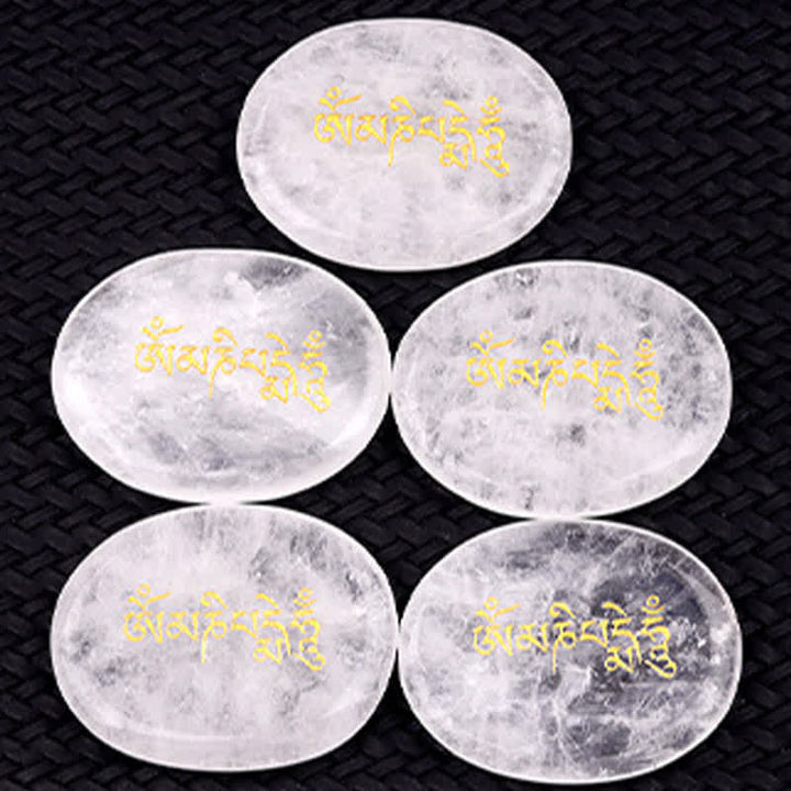 Buddha Stones Om Mani Padme Hum Amethyst Tiger Eye Palm Stone Crystal Decor 35*45mm - image 31