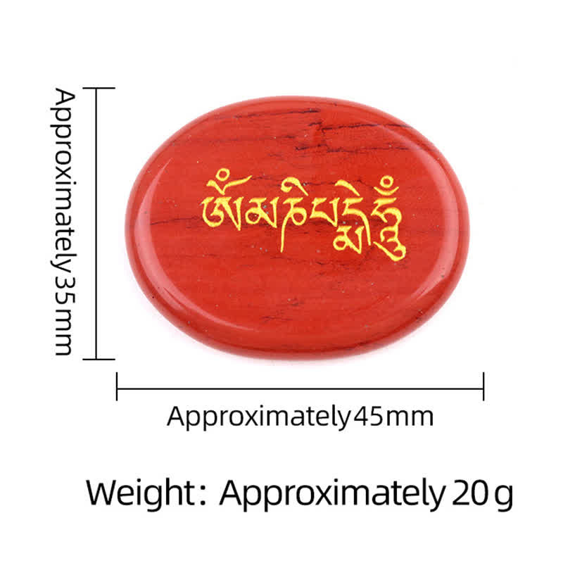 Buddha Stones Om Mani Padme Hum Amethyst Tiger Eye Palm Stone Crystal Decor 35*45mm - image 6