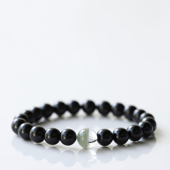 Buddha Stones Black Tourmaline Crystal Zodiac Animal Design Resilience Bracelet - Rat(Wrist Circumference 15–16cm) - image 5