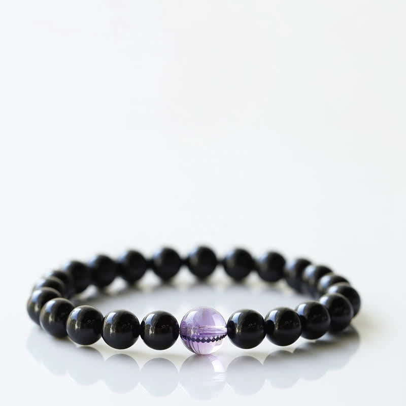 Buddha Stones Black Tourmaline Crystal Zodiac Animal Design Resilience Bracelet - Snake(Wrist Circumference 15–16cm) - image 10