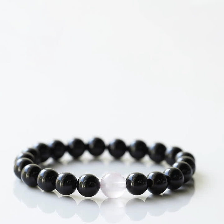 Buddha Stones Black Tourmaline Crystal Zodiac Animal Design Resilience Bracelet - Rabbit(Wrist Circumference 15–16cm) - image 8