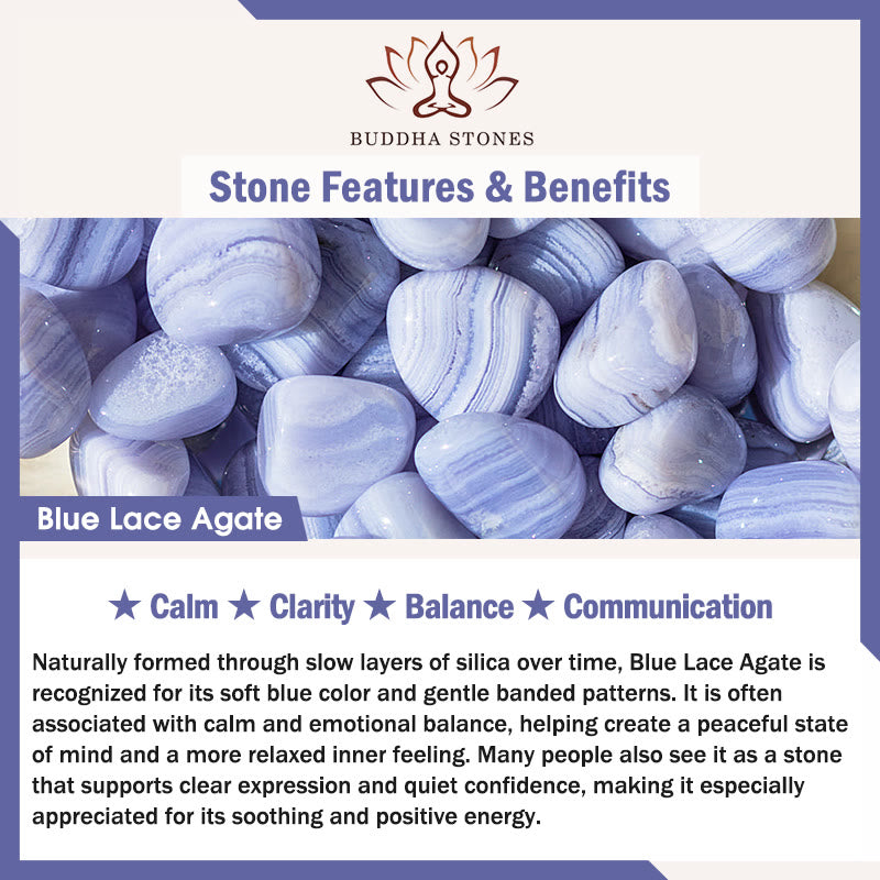 Buddha Stones Natural Blue Lace Agate Rose Quartz Black Onyx Teardrop Design Balance Necklace Pendant - image 2