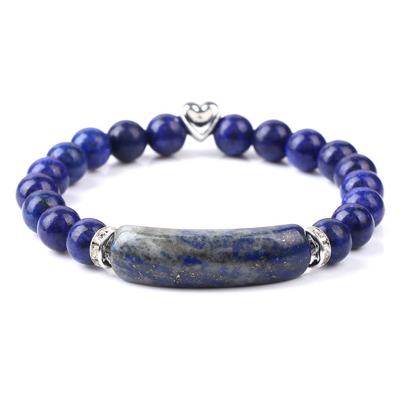 Buddha Stones Amethyst Tiger Eye Lapis Lazuli Green Aventurine Rhodonite Dalmatian Jasper Healing Bracelet - Lapis Lazuli(Wrist Circumference 15-16cm) - image 8