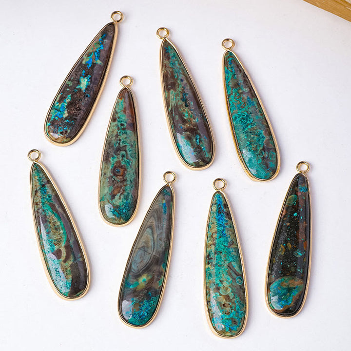 Buddha Stones Natural Stone Sea Sediment Jasper Agate Teardrop Shape Protection Necklace Pendant - image 7