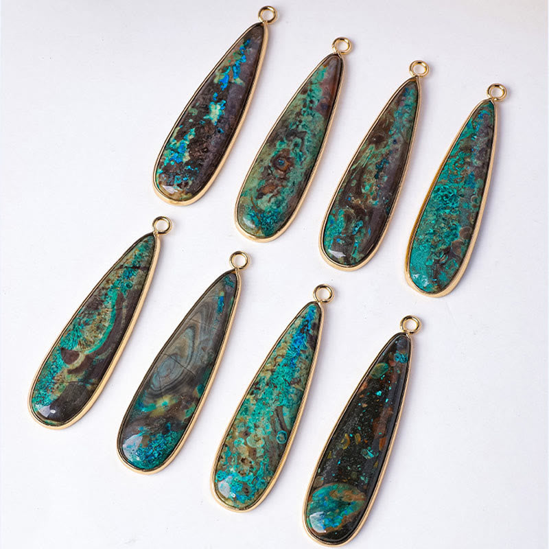 Buddha Stones Natural Stone Sea Sediment Jasper Agate Teardrop Shape Protection Necklace Pendant - image 9