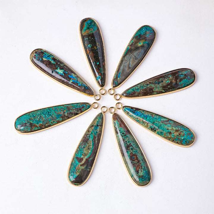 Buddha Stones Natural Stone Sea Sediment Jasper Agate Teardrop Shape Protection Necklace Pendant - image 4