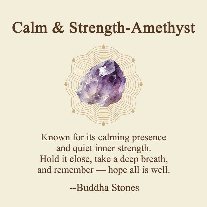 Buddha Stones Calm & Strength Natural Small Light Amethyst Worry Stone Protection Crystal Decor 3.5*4.5cm - image 6