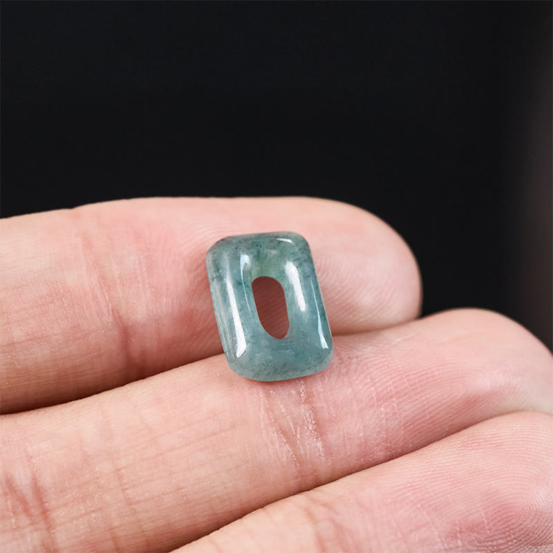 Buddha Stones Mini Square Green Jade Abundance Necklace Pendant - image 10