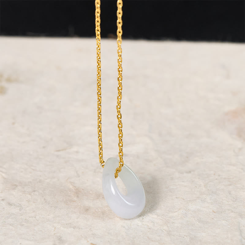 Buddha Stones Water Droplet White Jade Luck Necklace Pendant - image 3