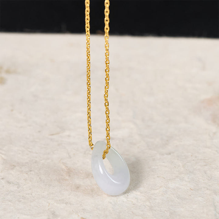 Buddha Stones Water Droplet White Jade Luck Necklace Pendant - image 3