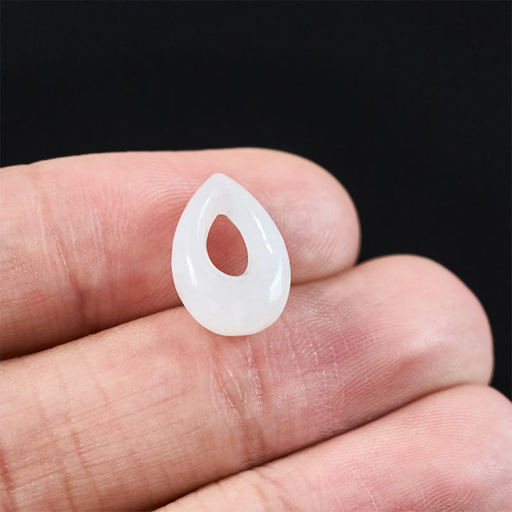 Buddha Stones Water Droplet White Jade Luck Necklace Pendant - image 10