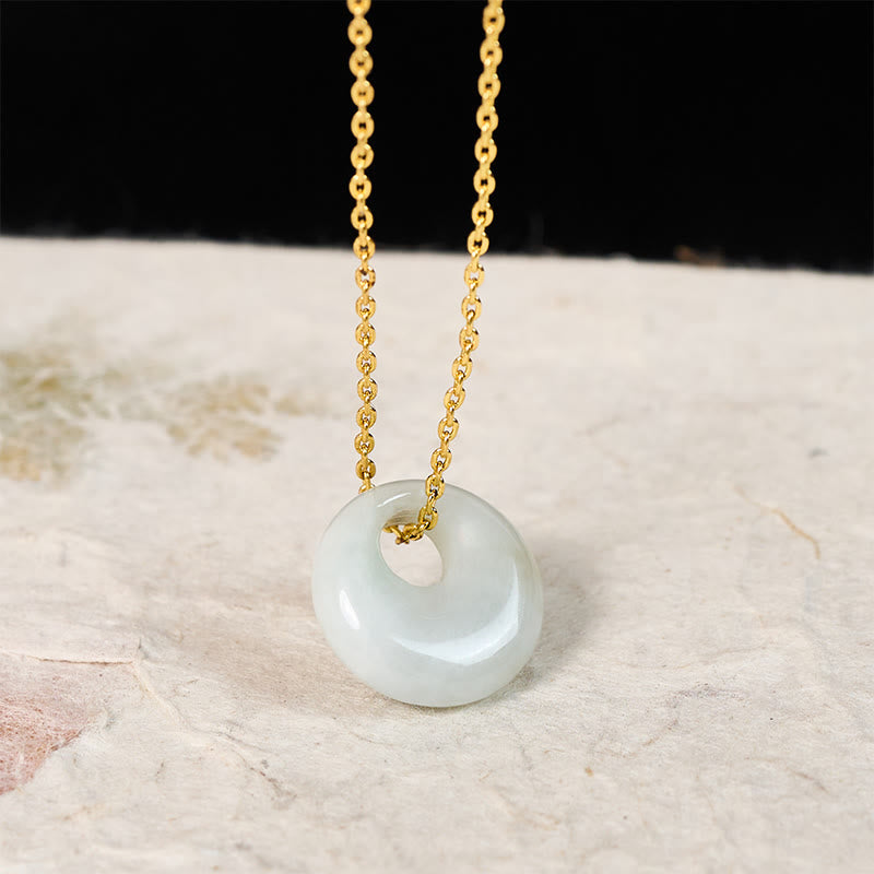 Buddha Stones Round Buckle Jade Luck Necklace Pendant - image 2
