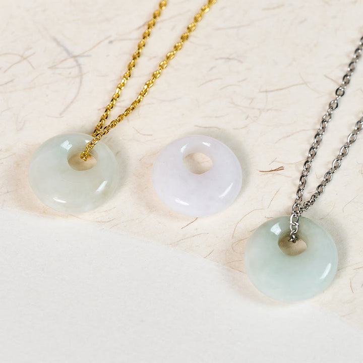 Buddha Stones Round Buckle Jade Luck Necklace Pendant - image 14