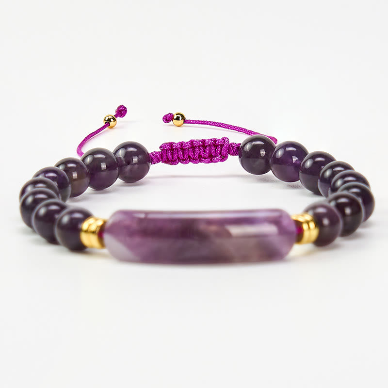 Buddha Stones Amethyst Green Aventurine Tiger Eye Strawberry Quartz Positive Transformation Bracelet - image 12