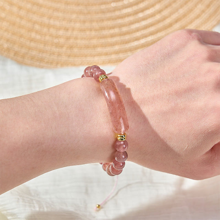 Buddha Stones Amethyst Green Aventurine Tiger Eye Strawberry Quartz Positive Transformation Bracelet - image 19