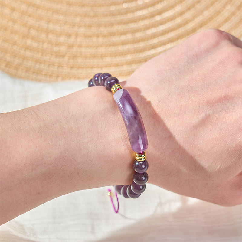 Buddha Stones Amethyst Green Aventurine Tiger Eye Strawberry Quartz Positive Transformation Bracelet - image 14