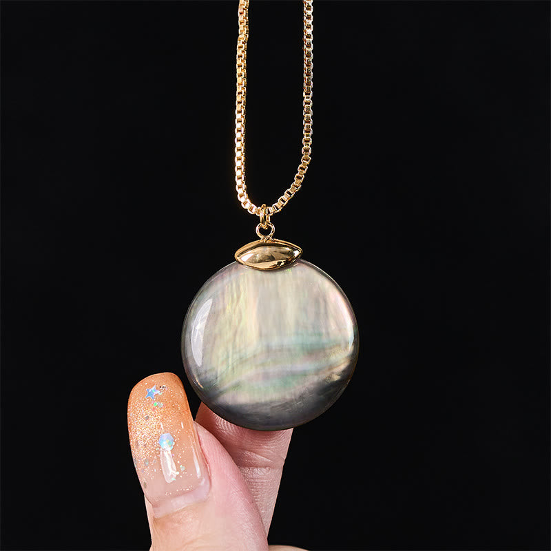 Buddha Stones Round Tridacna Stone Calm Necklace Pendant - image 13
