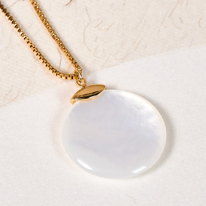 Buddha Stones Round Tridacna Stone Calm Necklace Pendant - image 2