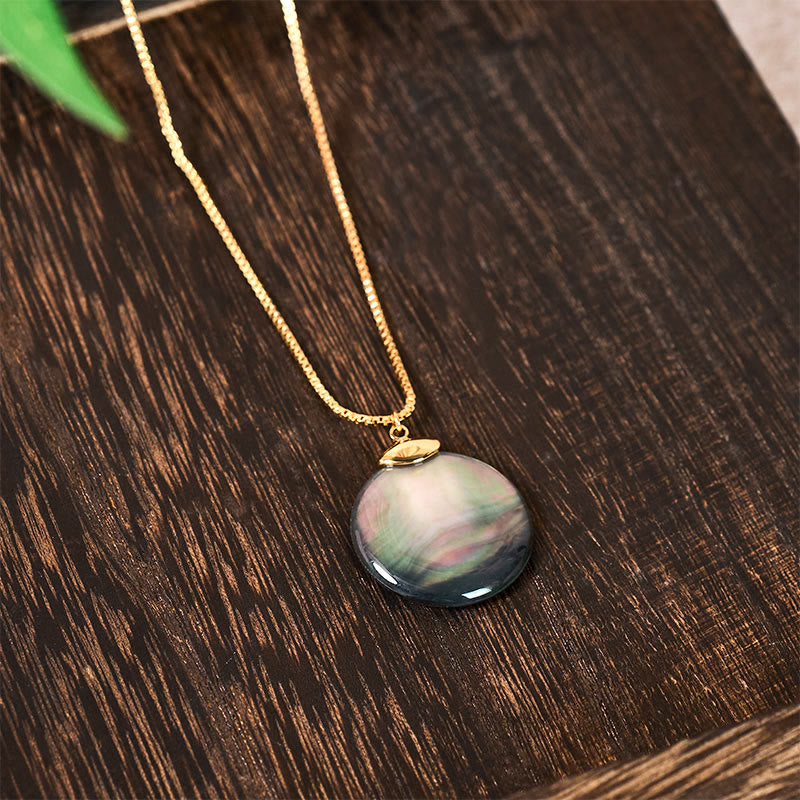 Buddha Stones Round Tridacna Stone Calm Necklace Pendant - image 10