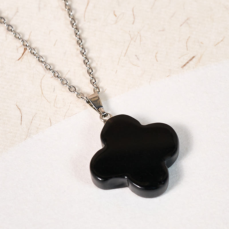 Buddha Stones Various Crystal Green Aventurine Black Obsidian Tiger Eye Plum Blossom Luck Necklace Pendant - image 9