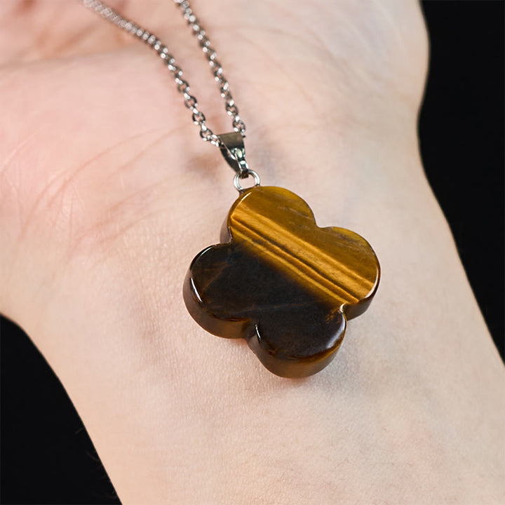 Buddha Stones Various Crystal Green Aventurine Black Obsidian Tiger Eye Plum Blossom Luck Necklace Pendant - image 16