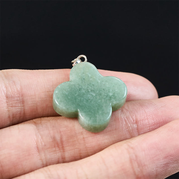 Buddha Stones Various Crystal Green Aventurine Black Obsidian Tiger Eye Plum Blossom Luck Necklace Pendant - image 5