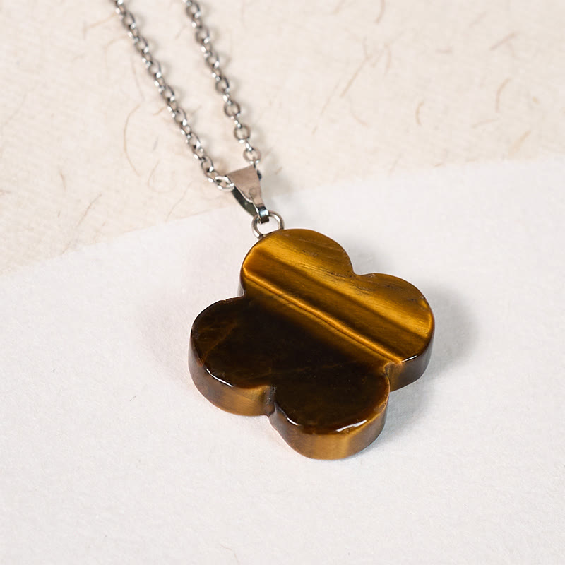 Buddha Stones Various Crystal Green Aventurine Black Obsidian Tiger Eye Plum Blossom Luck Necklace Pendant - image 14