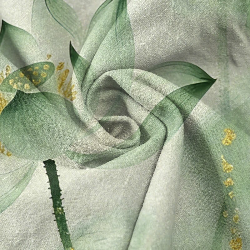 Buddha Stones Pure Cotton Lotus Gold Fleck Pattern Women's Elastic Waist Pants With Pockets - image 2