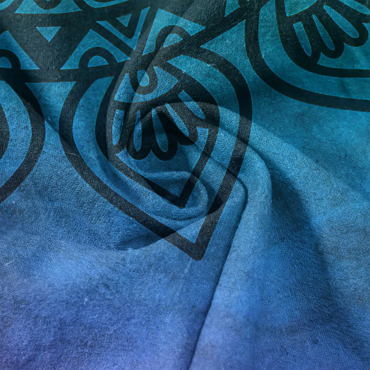 Buddha Stones Pure Cotton Gradient Mandala Pattern Women's Elastic Waist Pants With Pockets - image 3