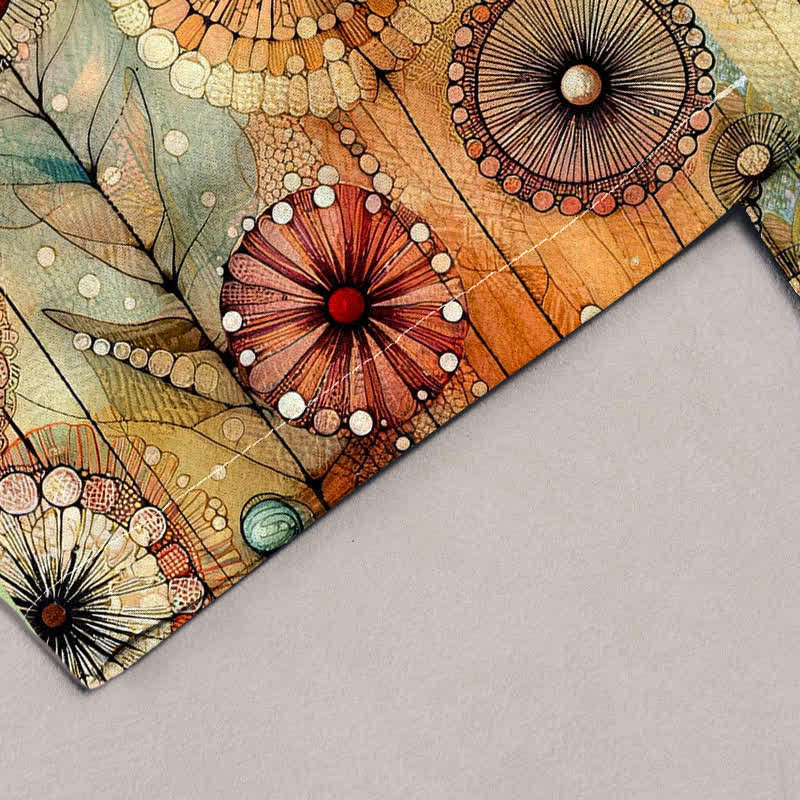 Buddha Stones Pure Cotton Watercolor Mandala Floral Pattern Women's Elastic Waist Pants With Pockets - image 1