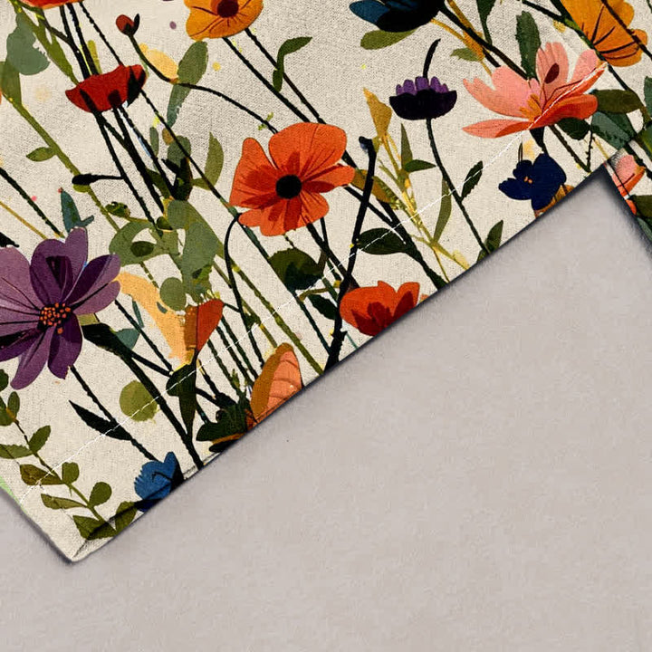 Buddha Stones Pure Cotton Bohemian Floral Butterfly Pattern Women's Elastic Waist Pants With Pockets - image 1