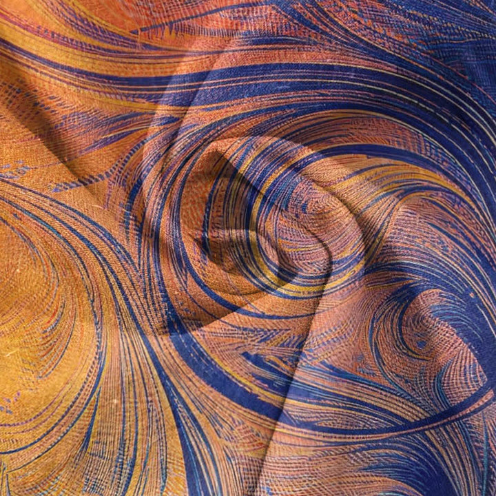 Buddha Stones Pure Cotton Sunset Swirl Ombre Pattern Women's Elastic Waist Pants With Pockets - image 3