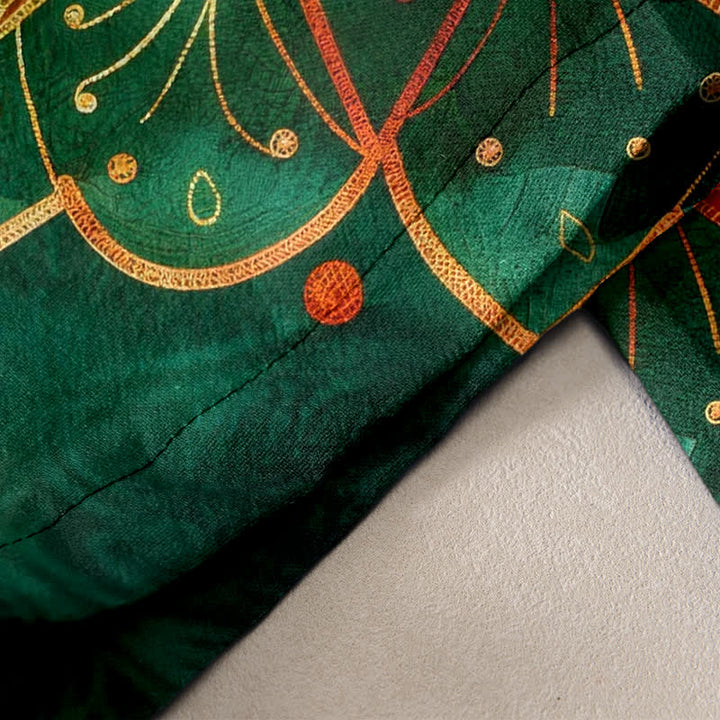 Buddha Stones Pure Cotton Gold Mandala Pattern Women's Elastic Waist Pants With Pockets - image 2