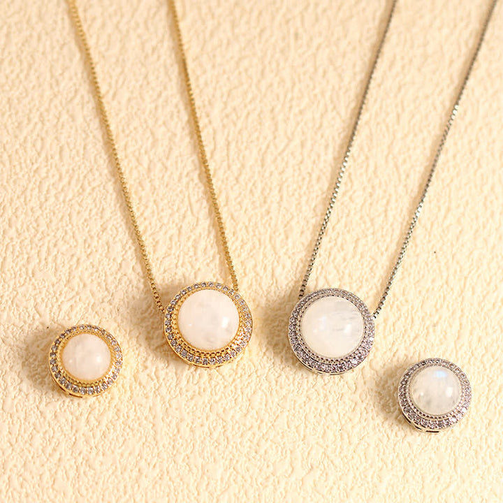 Buddha Stones Natural Rose Quartz Multiple Crystal Bead Inlay Healing Necklace - Natural Moonstone(Color May Vary) - 10mm Bead Silvery Chain - image 13