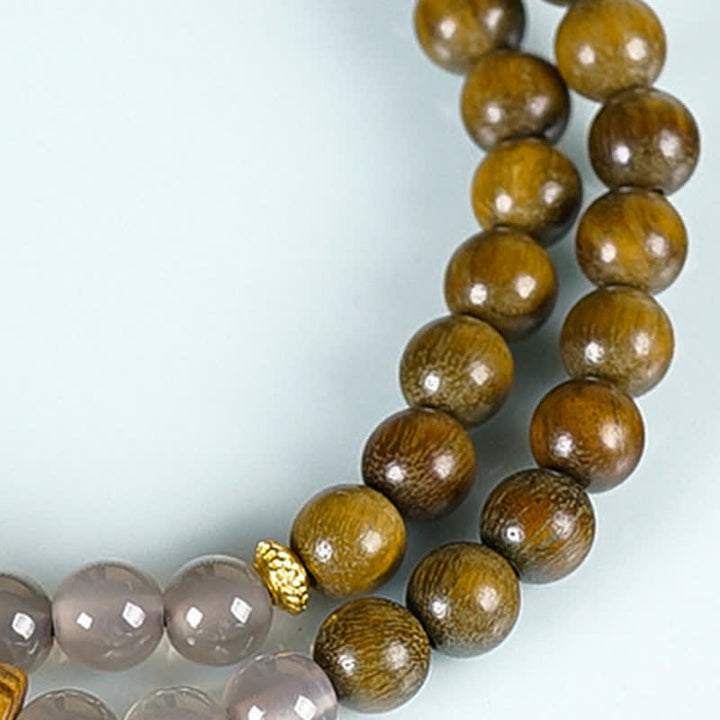 Buddha Stones Red Agate Green Aventurine Five Buddhist Precepts Double Wrap Balance Bracelet - image 18