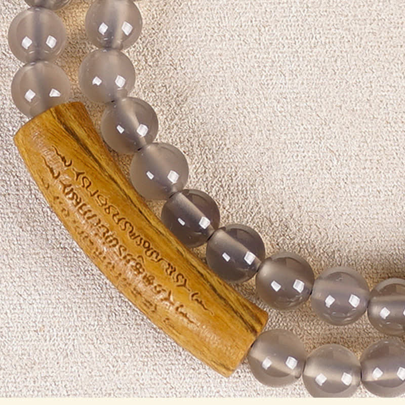 Buddha Stones Red Agate Green Aventurine Five Buddhist Precepts Double Wrap Balance Bracelet - image 17