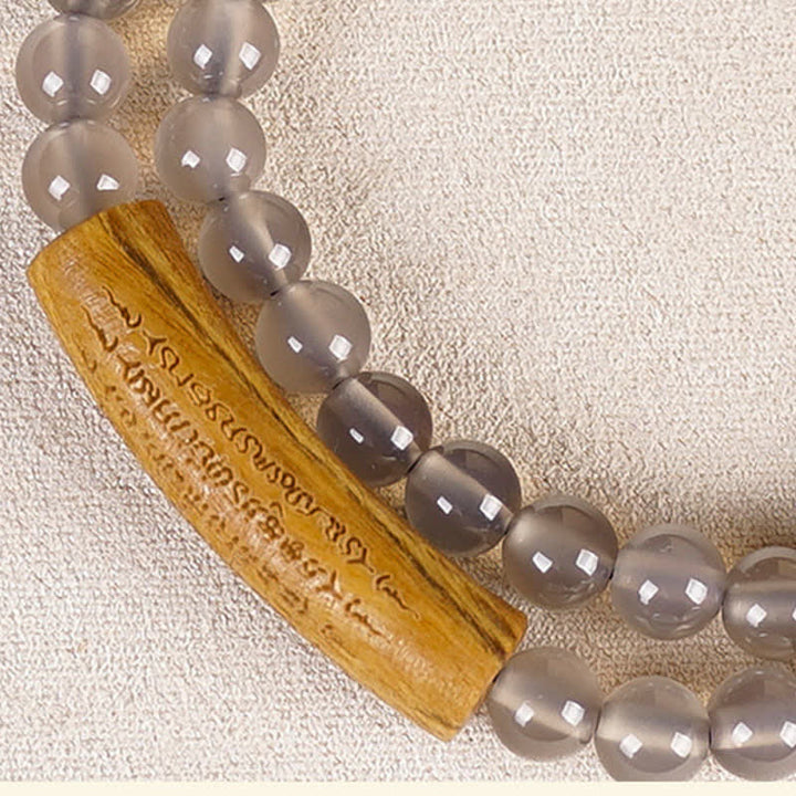 Buddha Stones Red Agate Green Aventurine Five Buddhist Precepts Double Wrap Balance Bracelet - image 17