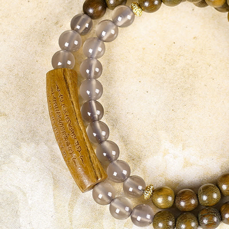 Buddha Stones Red Agate Green Aventurine Five Buddhist Precepts Double Wrap Balance Bracelet - image 16