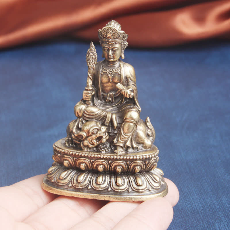 Manjusri Bodhisattva Serenity Copper Statue Decoration - image 3