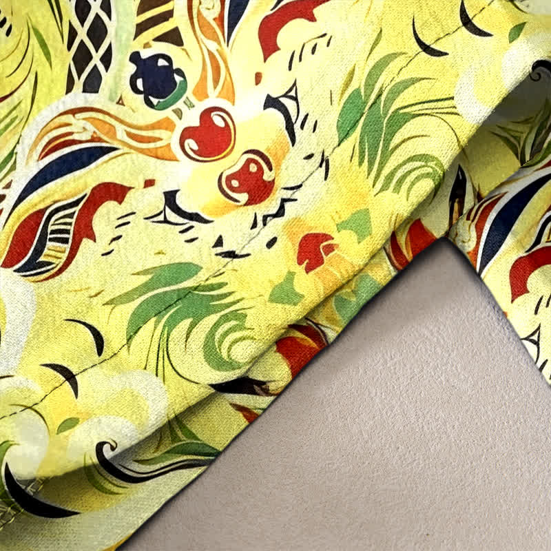 Buddha Stones Pure Cotton Vivid Paisley Floral Pattern Women's Elastic Waist Pants With Pockets - image 2