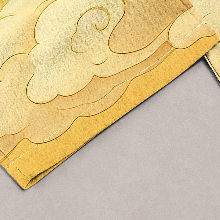 Buddha Stones Pure Cotton Flying Crane Cloud Gradient Pattern Women's Elastic Waist Pants With Pockets - image 1